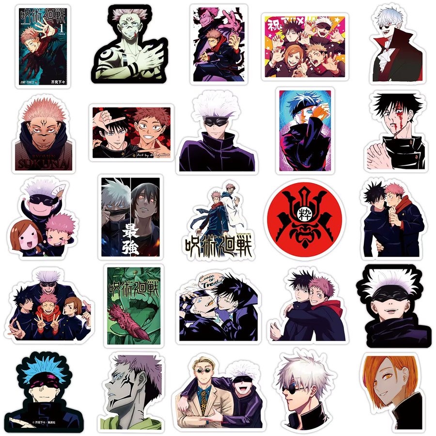50 Stück Jujutsu Kaisen Anime Aufkleber Set in Multicolour für Laptop Wasserflasche und Handy - Bild 2