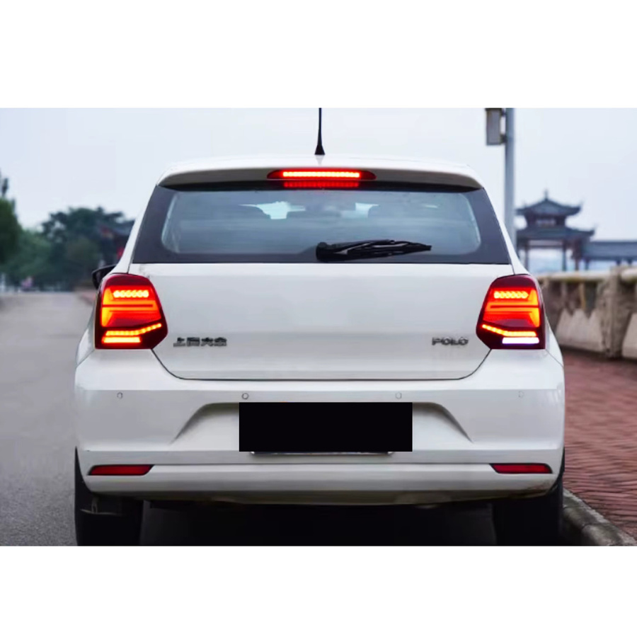 Dynamische LED-Rückleuchten mit sequenziellen Blinkern für Volkswagen VW Polo 5 MK5 6R 6C 2009–2017 in Rot - Bild 4