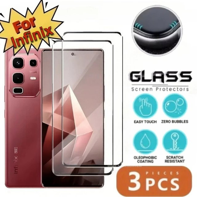3er-Pack Displayschutzfolien aus gehärtetem Glas für Infinix Note 30, 40 und 50 Pro, transparent, HD Film - Bild 1