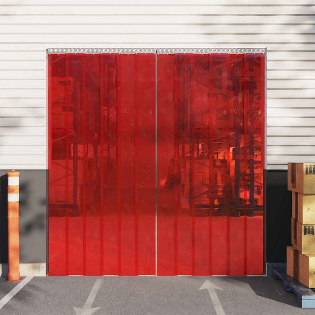 Vidaxl Streifenvorhang aus PVC in Rot, Breite: 30 cm, Länge: 25 m - Bild 1