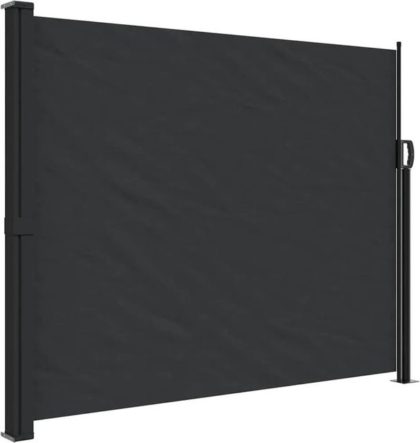 Furnicato Seitenmarkise ausziehbar aus Polyester, Schwarz, B: 600 cm, H: 160 cm - Bild 1