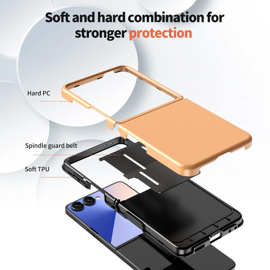 Ultra dünne PC TPU Schutzhülle für Samsung Galaxy Z Flip 7, Z Flip 6, Z Flip 5 und Z Flip FE mit Faltgelenk-Schutzband in Pink - Bild 3