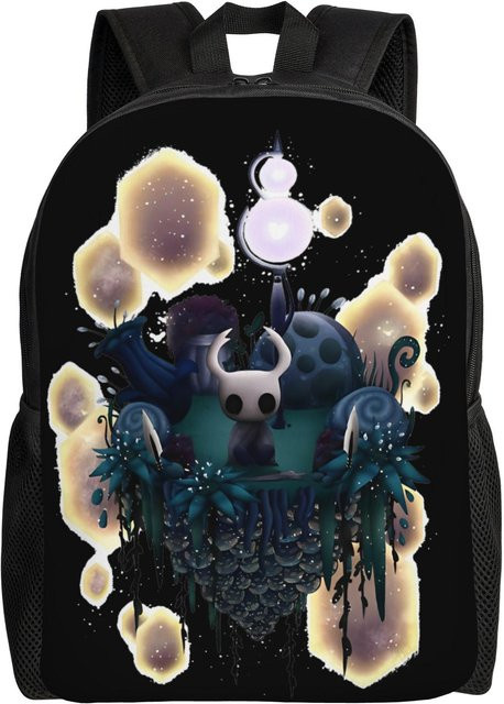 Fancy Style Studio Hollow Knight Rucksack Hornisse und Ritter in Schwarz für Männer, Frauen und Teenager zum Wandern, Reisen und für die Schule - Bild 1