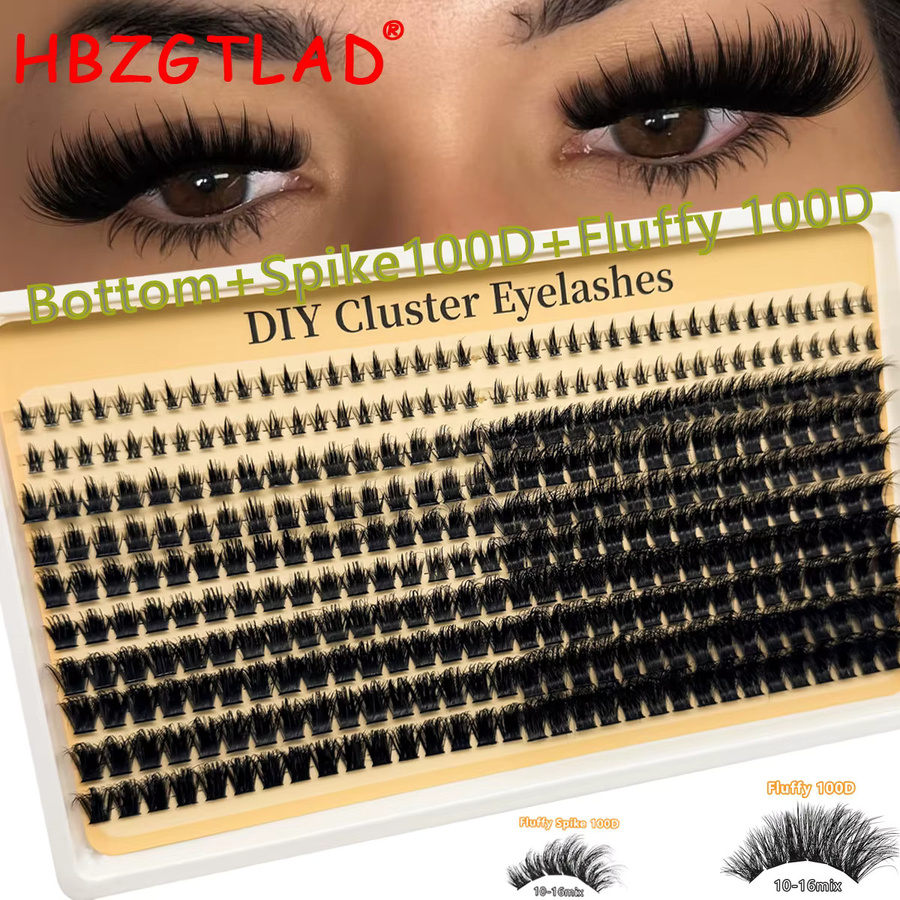 HBZGTLAD Wimpernbündel, 10 Reihen, künstlicher Nerz, Black, Unisex - Bild 2
