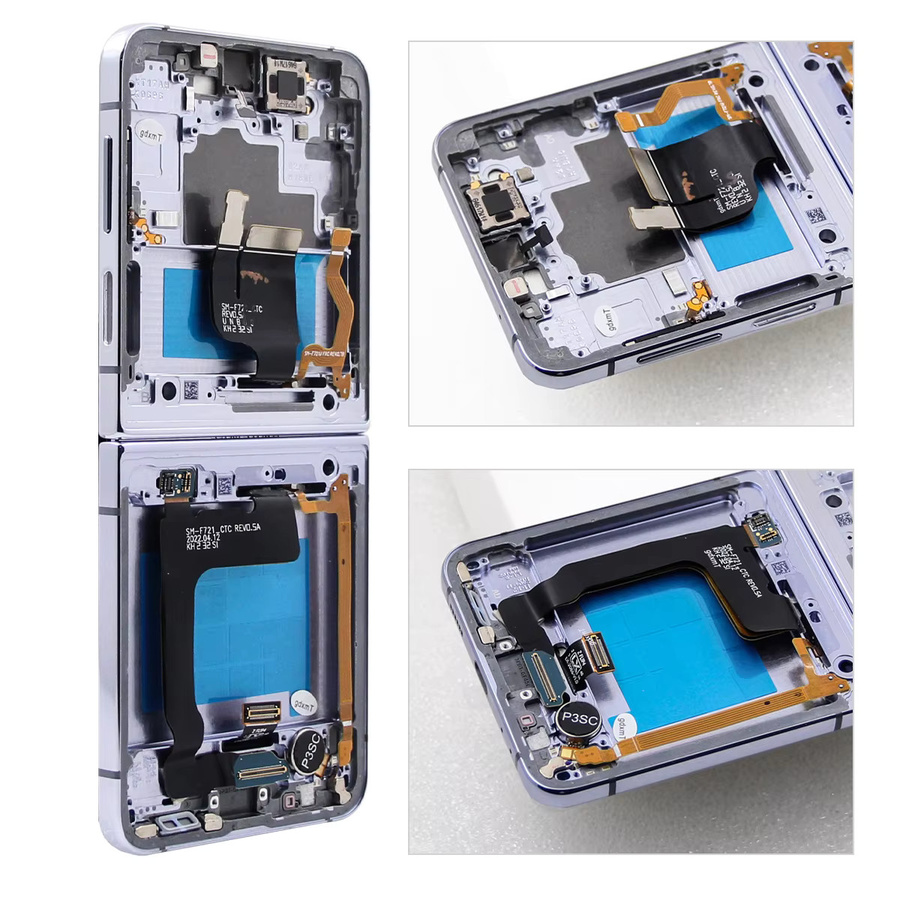 Samsung Z Flip 4 5G LCD Display mit Rahmen und Touchscreen Digitizer Ersatzteil in Schwarz - Bild 3