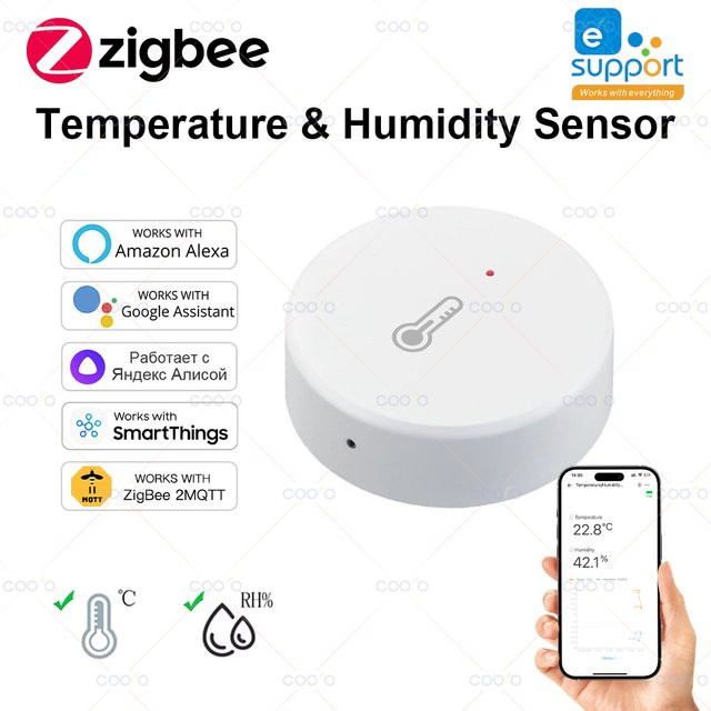 Coolo Smart ZigBee 3.0 Temperatur- und Feuchtigkeitssensor in Weiß - Bild 1