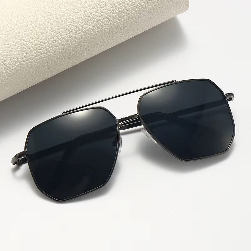 CRIXALIS Sonnenbrille Polygon, Metall, Vollrand, Unisex, Schwarz - Bild 2