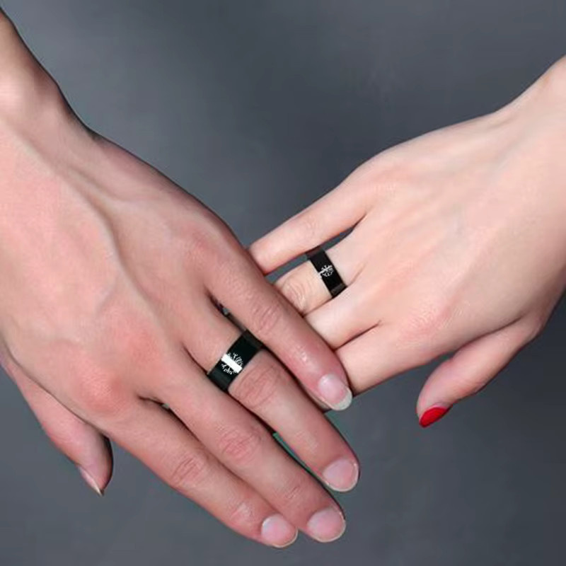 Beiao Ring Edelstahl, Vintage, Schwarz, Unisex - Bild 3