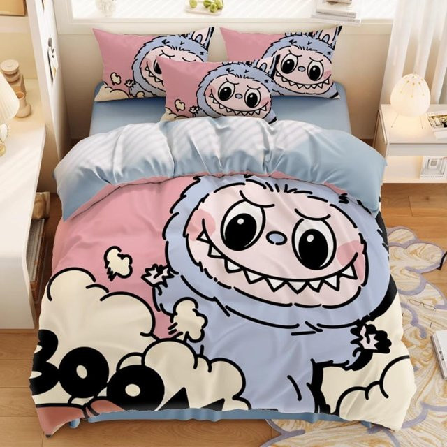 Binchi Fitness Bubu Bettzeug Set aus Mikrofaser, 2/3-teiliges Schlafzimmer-Set mit Motiv-Print, B/B: 264 x 228 cm, Mehrfarbig - Bild 1