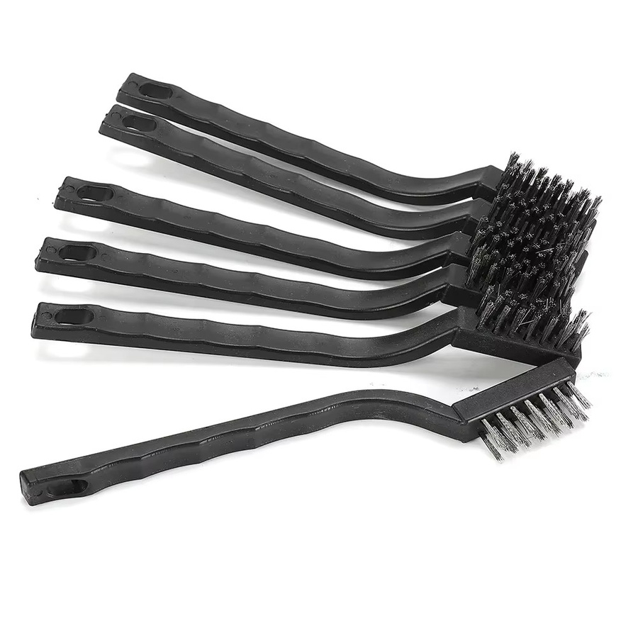 GUHE Edelstahl-Drahtbürsten-Set in Silber für die Reinigung und Entrostung mechanischer Teile, Durchmesser: 1 cm, Länge: 17 cm - Bild 2