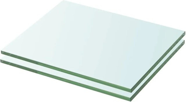 vidaXL Regalböden aus Hartglas, 2 Stück, Transparent, B/T: 20 x 20 cm - Bild 1