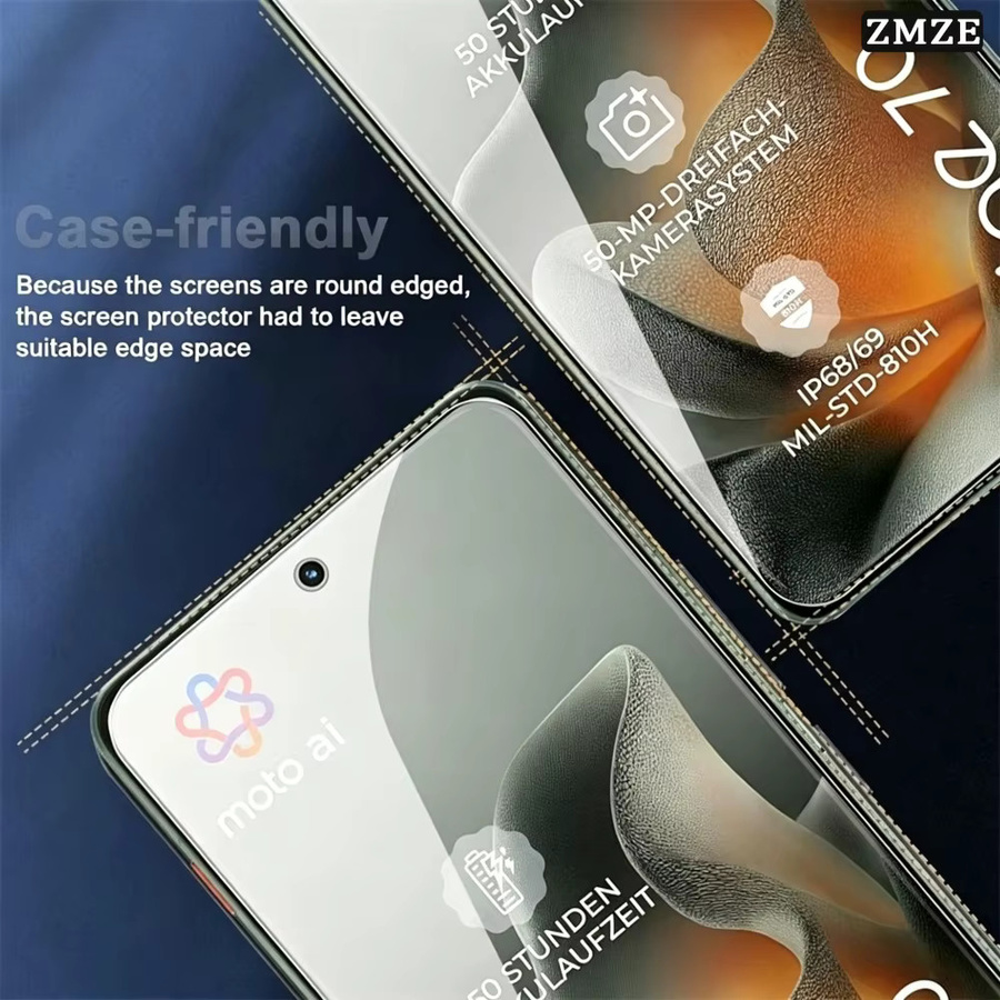 2 Stück HD-Displayschutzfolie aus gehärtetem Glas für Motorola Edge 70 60 Neo 50 30 20 Fusion, transparent - Bild 3