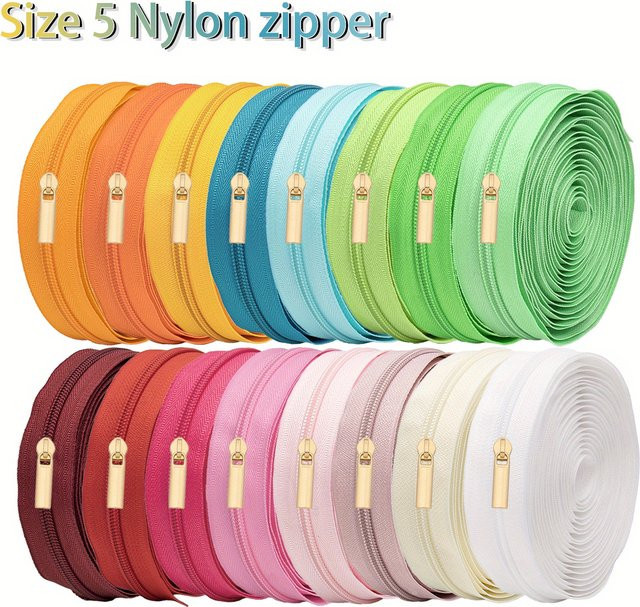 Changsons Set aus 10 Nylon-Reißverschlüssen mit Reißverschlusszügen Größe 5 zum Nähen und Basteln - Bild 1