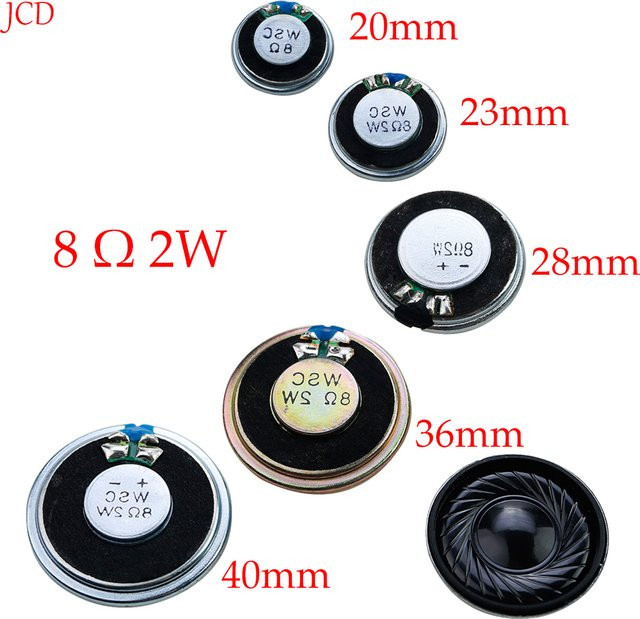 2 Stück JCD Mini-Lautsprecher, 8 Ohm, 2 Watt, Farbe: Schwarz - Bild 1