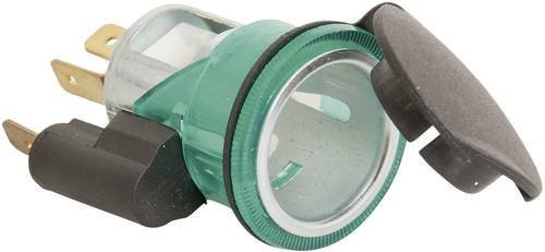 HP Autozubehör Einbau-Steckdose mit Deckel für 12/24V in Grün, max. 16A, passend für Norm- und Universalstecker - Bild 1