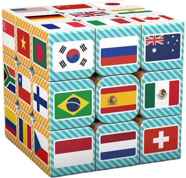 Super Six Zauberwürfel Druck Nationalflaggenmuster, Speed Cube Spielzeug - Bild 1