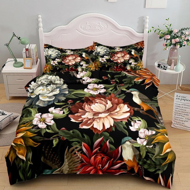 JMG Household Supplies Bettwäsche Set Aquarell Blumen Mikrofaser Multicolor B/H: 135 x 200 cm - Bild 1