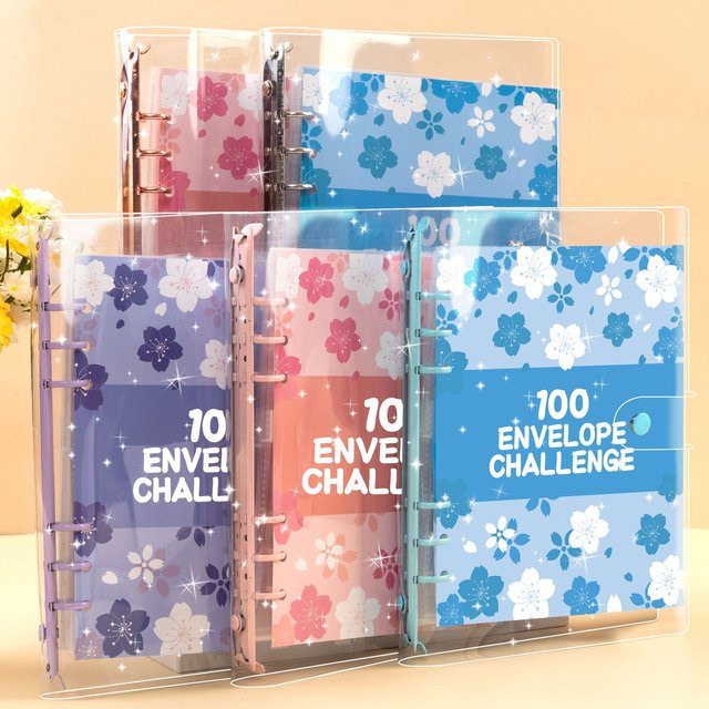 Coliky Budgetplaner A5 mit 100 Geldumschlägen Kirschblüten Design in Pink und Multicolour - Bild 1