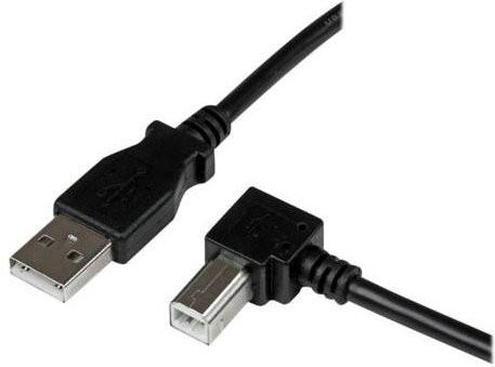 StarTech.com USB 2.0A auf B Kabel, 3 m, rechts gewinkelt, Schwarz - Bild 1