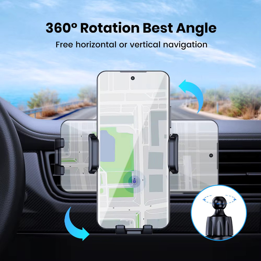 TOPK Handy-Autohalterung für Lüftungsschlitze, 360 Grad Rotations-Universal-Telefonständer in Schwarz für iPhone und Samsung - Bild 5