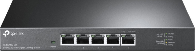 TP-Link TL-SG105-M2 2.5 Gbit/s Ethernet Switch in Schwarz und Grau - Bild 1