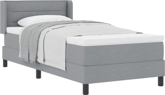 vidaXL Boxspringbett mit Matratze in Hellgrau, Hybrid-Konstruktion, B/T: 80 x 200 cm - Bild 1