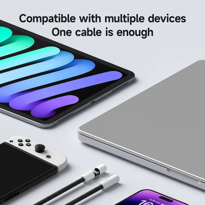 Hagibis USB-C-auf-USB-C-Kabel mit Schutzkappe, 240 W PD 3.1 Schnellladekabel für iPhone 16 17, MacBook Pro und iPad, Weiß-Grün - Bild 5