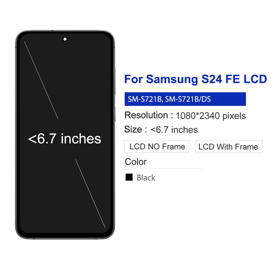 Samsung S24 FE LCD-Display Ersatz mit TFT-Qualität und Touchscreen in Schwarz für SM-S721U S721B S721B/DS - Bild 4