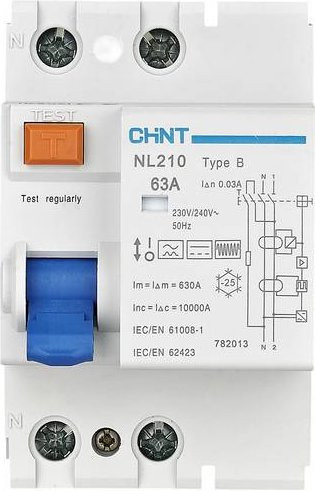 Chint FI-Schutzschalter NL210 1PN 40A 100mA B 10kA 1-polig 240V in Weiß - Bild 1