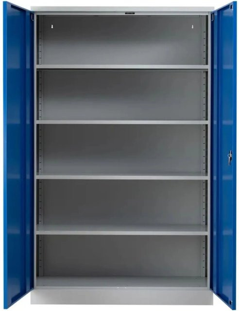 PROREGAL Stahlschrank Bee mit 7 verstellbaren Fachböden und Schloss, Grau-Blau, H x B x T: 195 x 120 x 42 cm - Bild 1