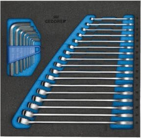 Gedore 1500 CT2-7 Ring-Maulschlüssel-Satz in Blau im Check-Tool-Modul - Bild 1