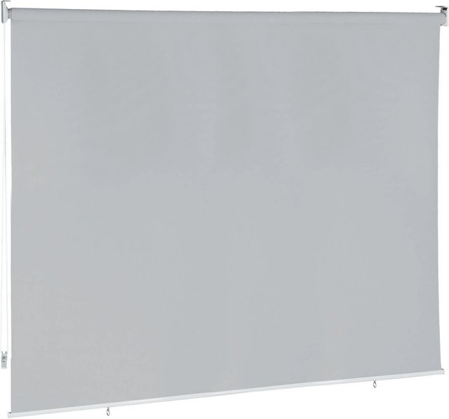 Relaxdays Senkrechtmarkise mit Seilzug aus Aluminium und Polyester in Grau, B: 140 cm, H: 180 cm - Bild 1
