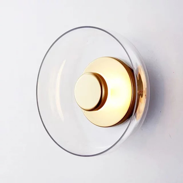 CETANT Nordic LED Glas Wandleuchte in Transparent und Gold/Messing für Wohnzimmer, Schlafzimmer und Flur - Bild 1