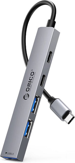 Orico USB-C Hub YSB4-U2 in Grau mit 1 x USB-A 3.0, 2 x USB-A und 2 x USB-C - Bild 1