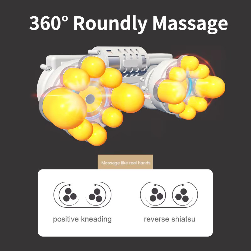 Jinkairui Elektrischer U-Form Shiatsu Massage Schal mit Infrarot-Heizfunktion zur Schmerzlinderung für Nacken, Schulter und Rücken - Bild 2