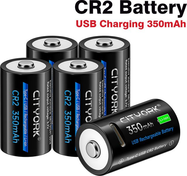 CITYORK CR2 Lithium-Akku in Schwarz für Drucker, Scheibenbremsen, GPS-Geräte, Entfernungsmesser, Laserstifte und LED-Taschenlampen - Bild 1