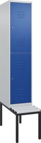 C+P Doppelstock-Spind Classic PLUS Sitzbank mit 1 Abteil und Zylinderschloss, Kunststoff-Sitzfläche, B/T/H: 212,0 x 40,0 x 81,5 cm - Bild 1