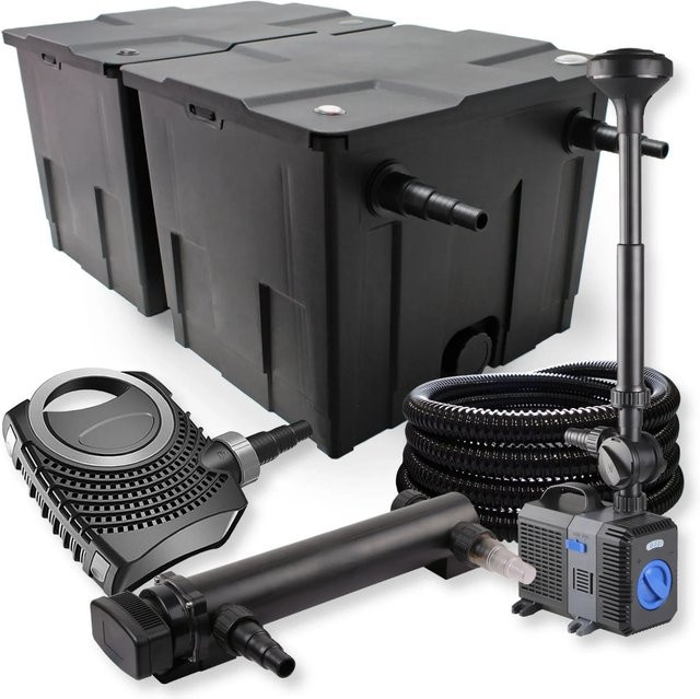 Sunsun 2-Kammer Filterset Neo8000 mit UVC Klärer für bis zu 60000L Teich in Schwarz - Bild 1