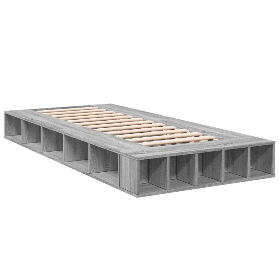 vidaXL Bettgestell aus Holzwerkstoff in Grau Sonoma, B/T/H: 75 x 190 cm - Bild 2