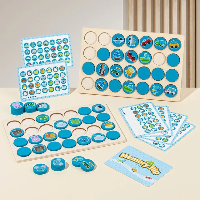 Muster-Puzzlespiel Cartoon-Tier, Holzspielzeug, Tiere - Bild 1