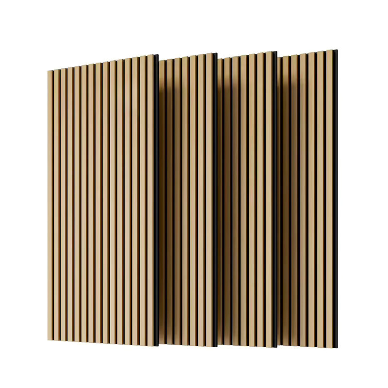 4-teiliges Set Akustikpaneele aus Holz für Wand und Decke, schallabsorbierende 3D Wandverkleidung in Holzoptik, Farbe: Braun, Breite: 60 cm, Höhe: 115 cm - Bild 7