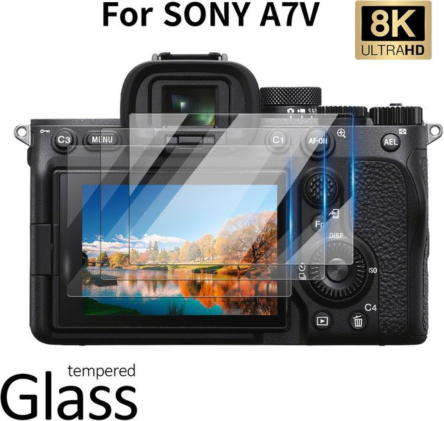 Sony Displayschutz aus gehärtetem 9H Glas für A7R4, A7R5, A7S3, A9, A9III und FX3, transparent und kratzfest - Bild 1