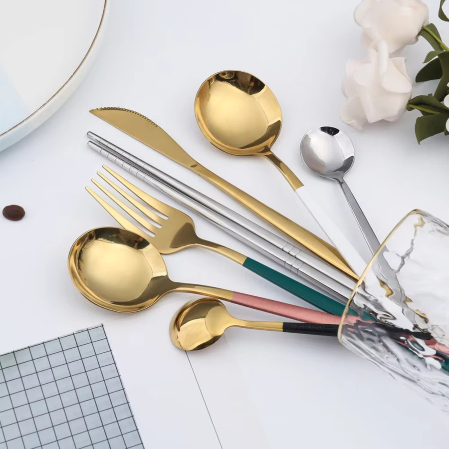 JAOER 30-teiliges Besteckset aus Edelstahl in Gold und Silber, spülmaschinenfest - Bild 4