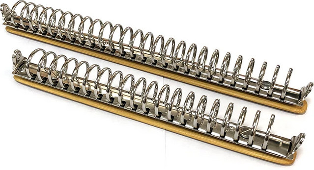 Metall-Ringbuch-Clips mit Bambus-Rückseite in Silber für A5 und B5 Notebooks und Alben - Bild 1