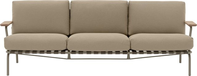 Muuto Settle Outdoor 3-Sitzer Sofa in Beige mit Polsterung und Kissen - Bild 1