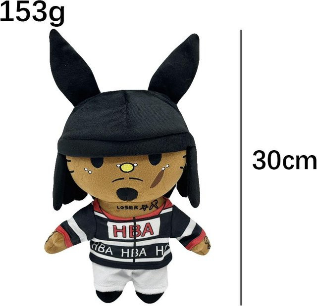 Sanrio Hello Kitty Mit Schwarzem Hasenmützen Plüschtier Figur, 30cm, ab 14 Jahren - Bild 1