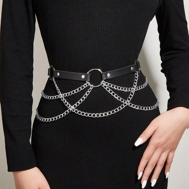 XYNN Hüttkette Fransen-Kette, schwarz, Damen - Bild 1