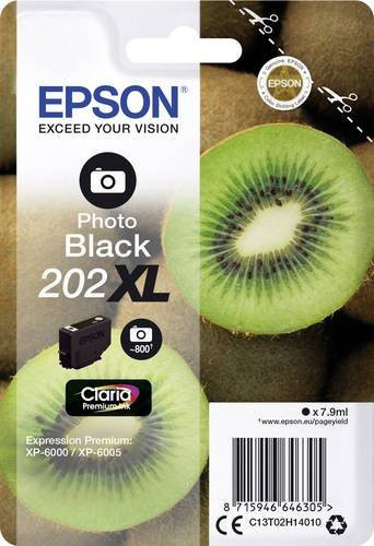 Epson Original Tintenpatrone T02H1 202XL Photo Schwarz 7,9 ml für XP-6000, XP-6005, XP-6100, XP-6105 - Bild 1