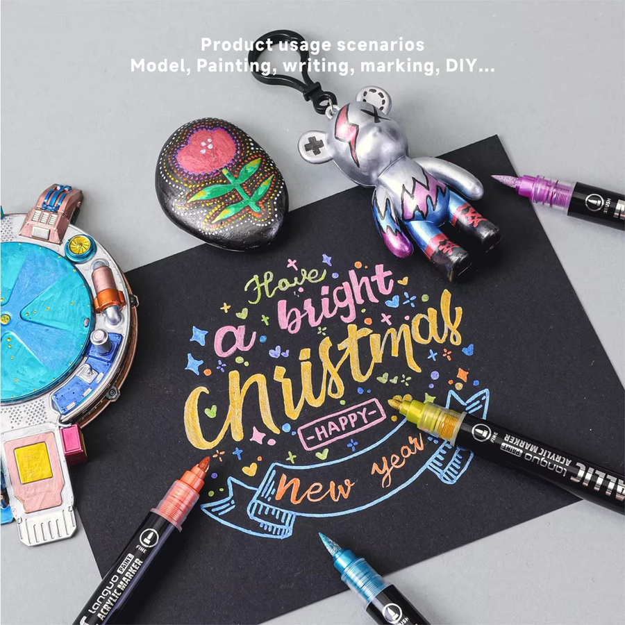 LanGuo Acrylmarker-Set mit Dual Tip für Künstler und Schüler, Mehrfarbig - Bild 4
