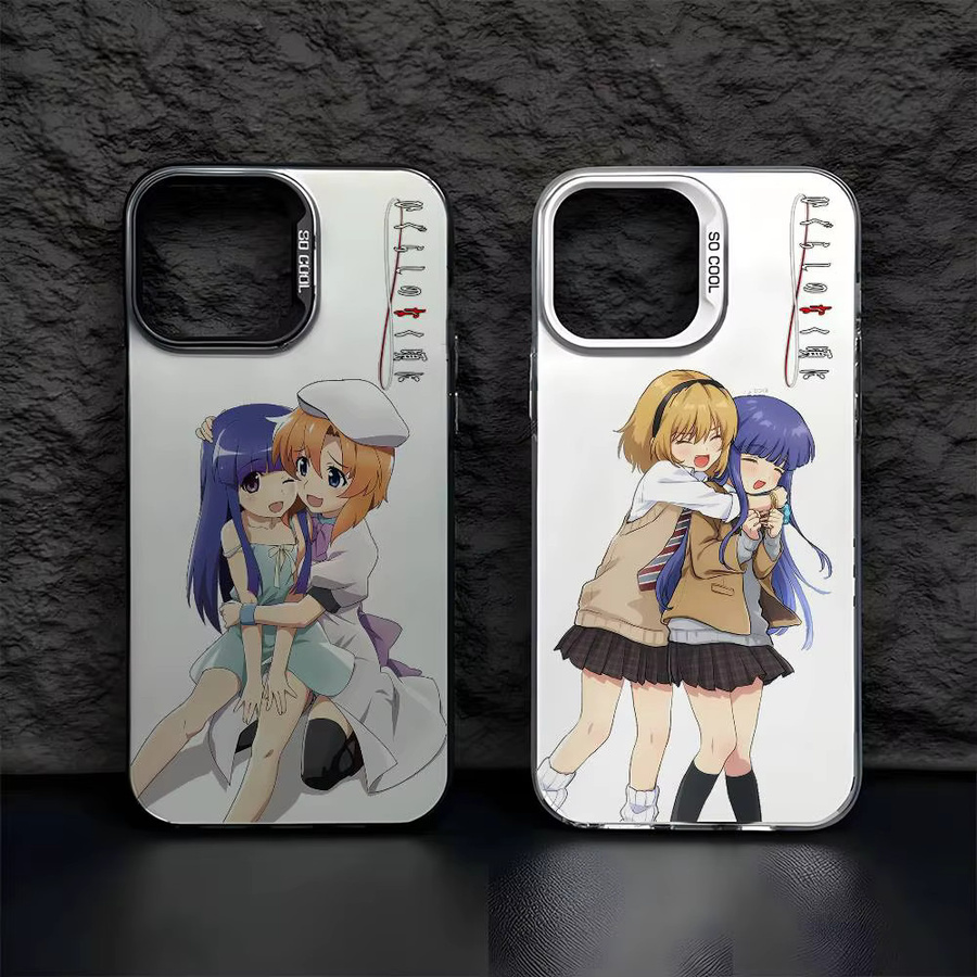 H-Higurashi Wenn sie weinen Handyhülle für iPhone 11 bis 17 Pro Max Multicolor Matte Laser Metallic Aurora Design - Bild 2
